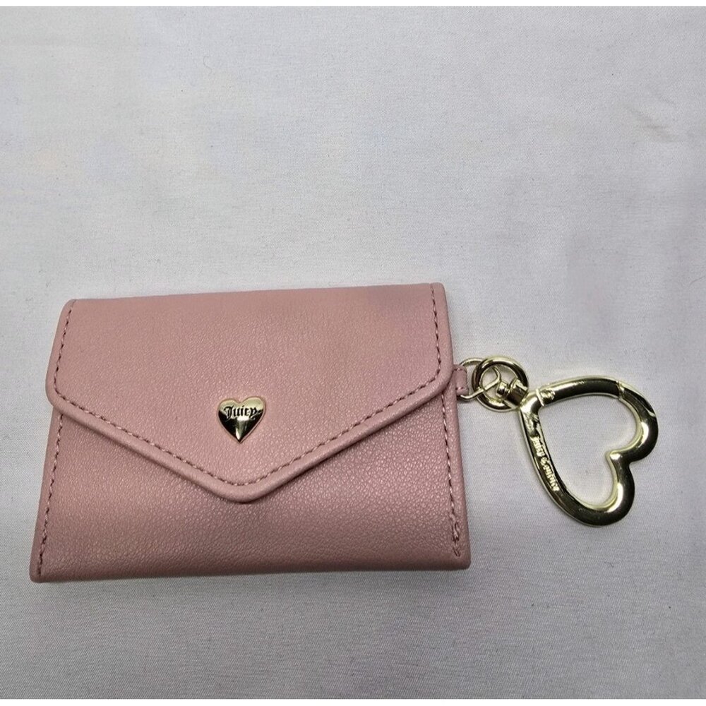 Juicy Couture Mini Clip On Coin Pouch Keychain- Pink